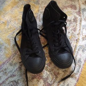 Converse all black high tops. Size 9 Womens